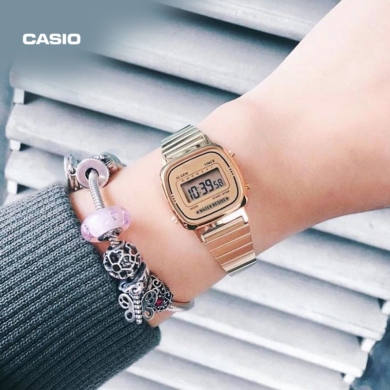 卡西欧旗舰店la670wga复古女小金表 casio手表海外日韩腕表