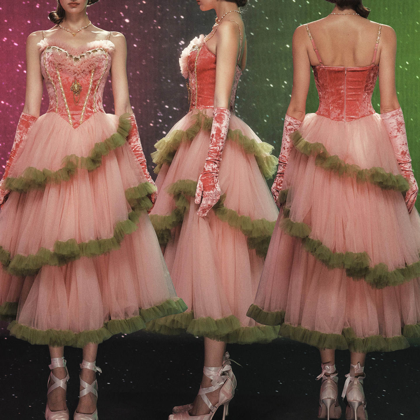 LaceMade 葡萄格琳达 法式设计感礼服重工蓬蓬裙鱼骨粉色连衣裙长,淘宝优惠券,粉丝福利购,淘宝优惠卷