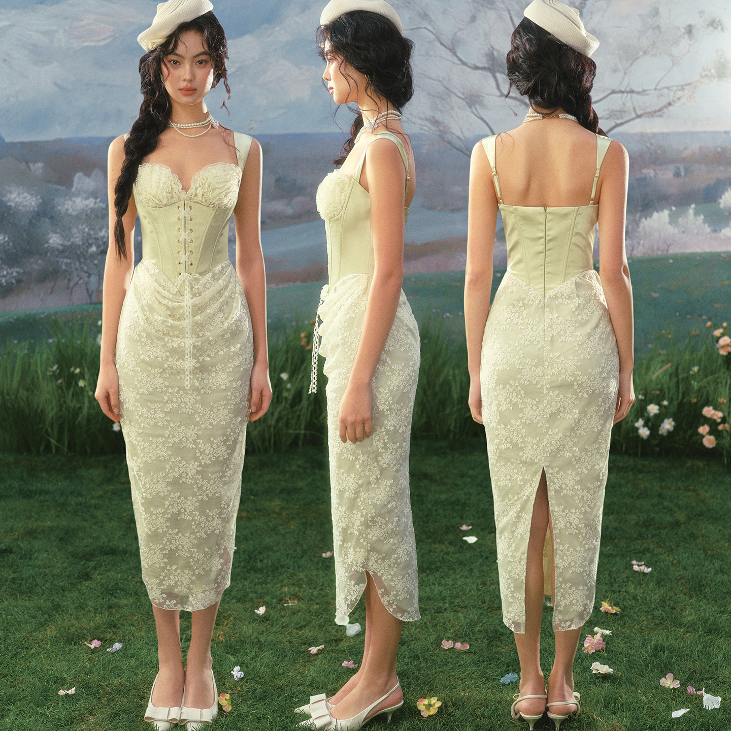 LaceMade 翡翠战士 法式重工缎面公主裙绿色生日礼服裙蕾丝连衣裙,淘宝优惠券,粉丝福利购,淘宝优惠卷