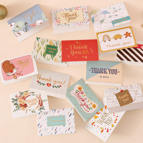 节日通用迷你感谢生日贺卡情人节可爱卡通祝福鲜花店小卡片带信封 - 图1