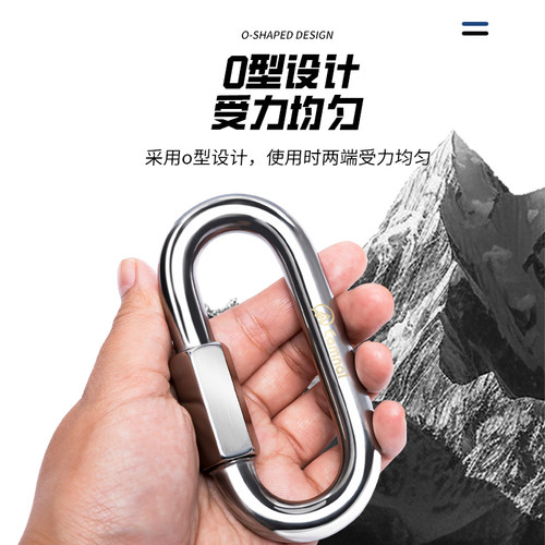 坎乐不锈钢梅陇锁梅隆锁安全扣登山扣快速连接环主锁攀岩扣连接器 - 图1