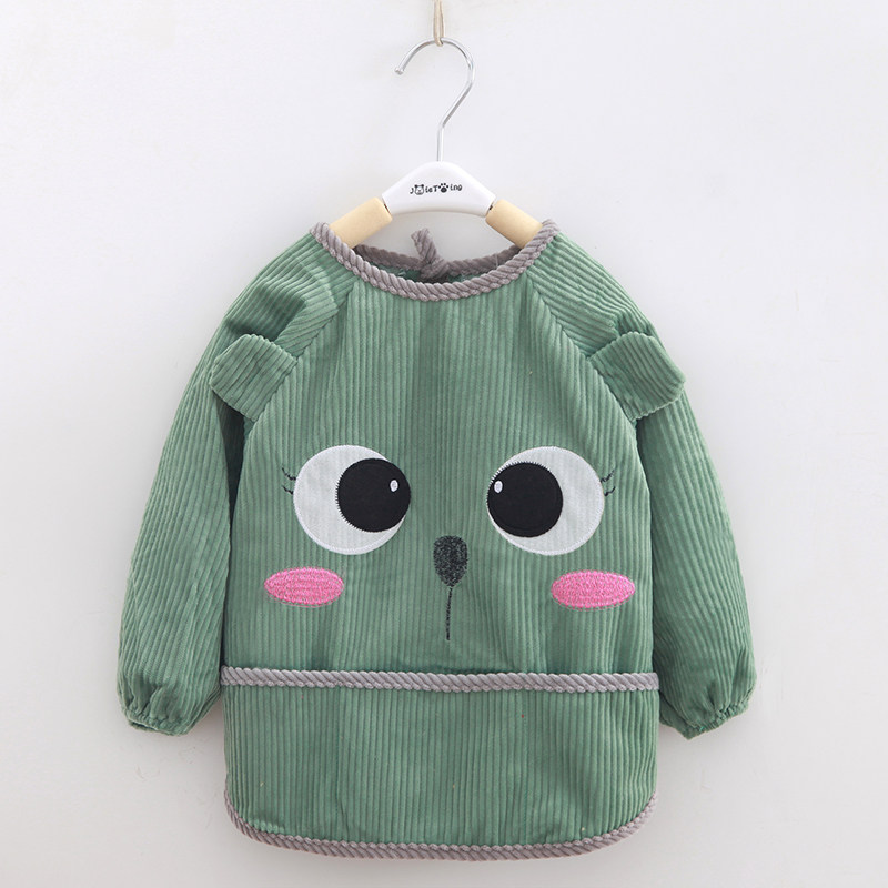 儿童围裙护衣婴儿吃饭围兜宝宝罩衣水晶绒秋冬长袖防水防脏反穿衣,淘宝优惠券,粉丝福利购,淘宝优惠卷