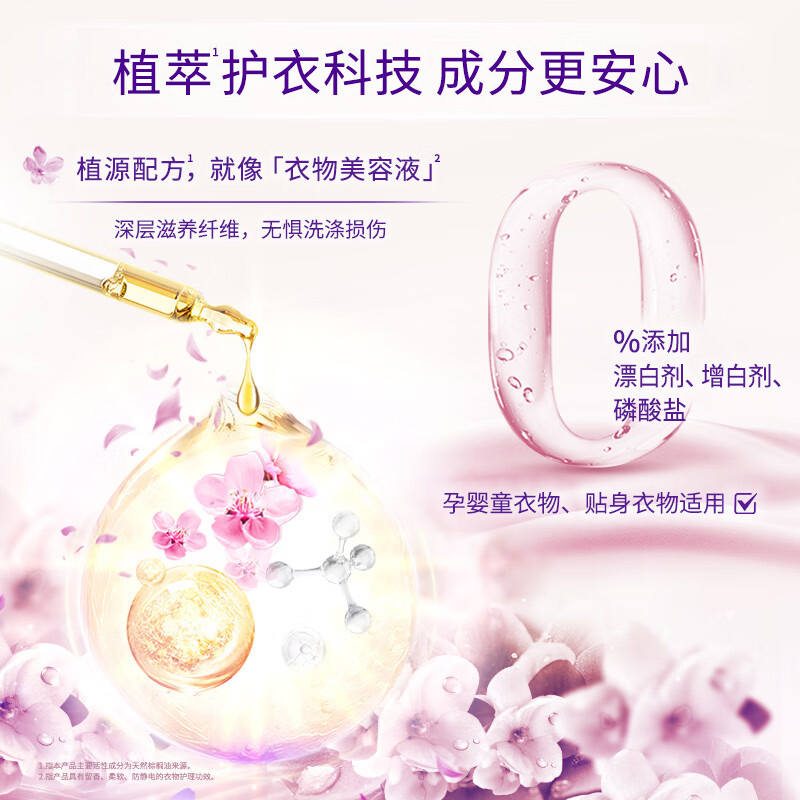 金纺柔顺剂持久留香樱花香氛袋装衣物护理剂非洗衣液防静电补充装
