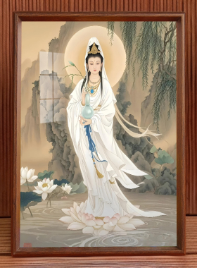 大慈大悲观世音菩萨相框装饰画桌面摆台客厅及办公室书桌装饰摆台