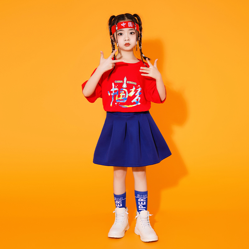 六一儿童啦啦队演出服幼儿园运动会幼儿园啦啦操团体比赛班服套装 - 图3