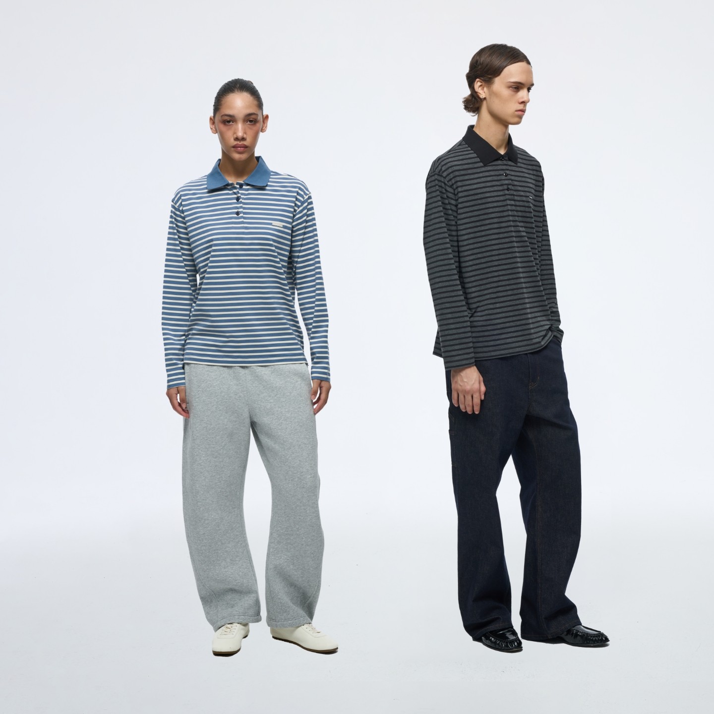 wassuphouse翻领长袖t恤男秋季新款通勤美式条纹polo衫上衣男女款,淘宝优惠券,粉丝福利购,淘宝优惠卷