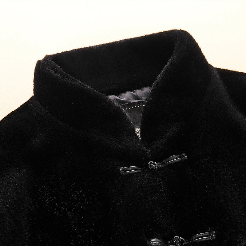 唐装男中老年人衣爸爸冬装水貂皮草 柒骆唐装