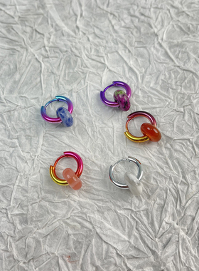 欧美钛钢情侣不过敏耳环不掉色