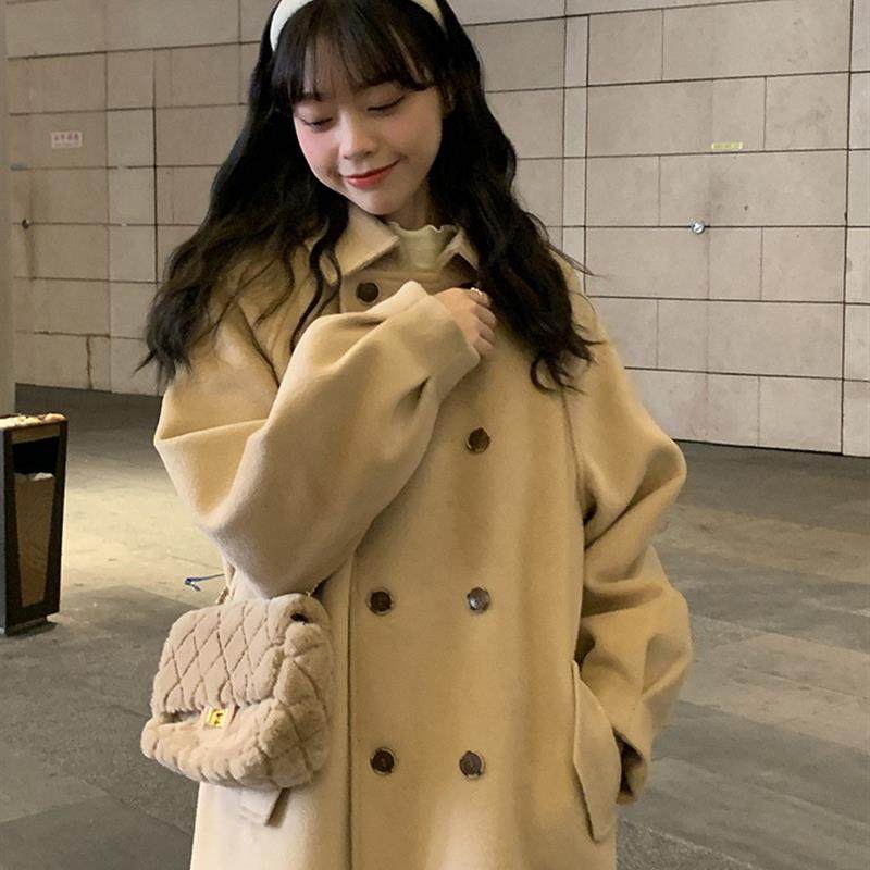 韩系小个子毛呢外套女2025新款秋冬季加厚夹棉呢子中长款大衣风衣,淘宝优惠券,粉丝福利购,淘宝优惠卷