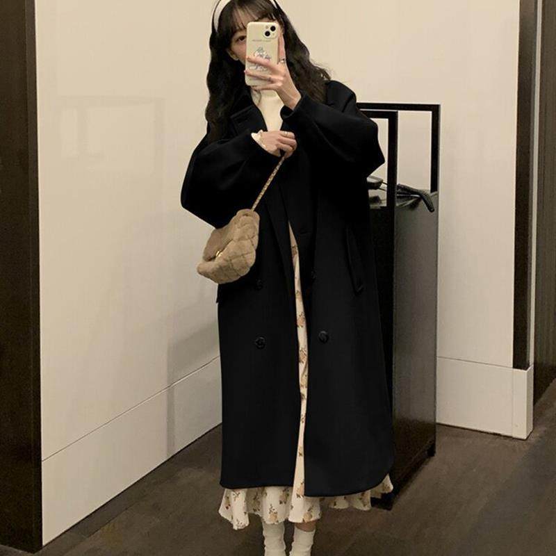 韩系小个子毛呢外套女2025新款秋冬季加厚夹棉呢子中长款大衣风衣,淘宝优惠券,粉丝福利购,淘宝优惠卷