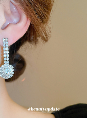 银色蝴蝶结耳环项链套装