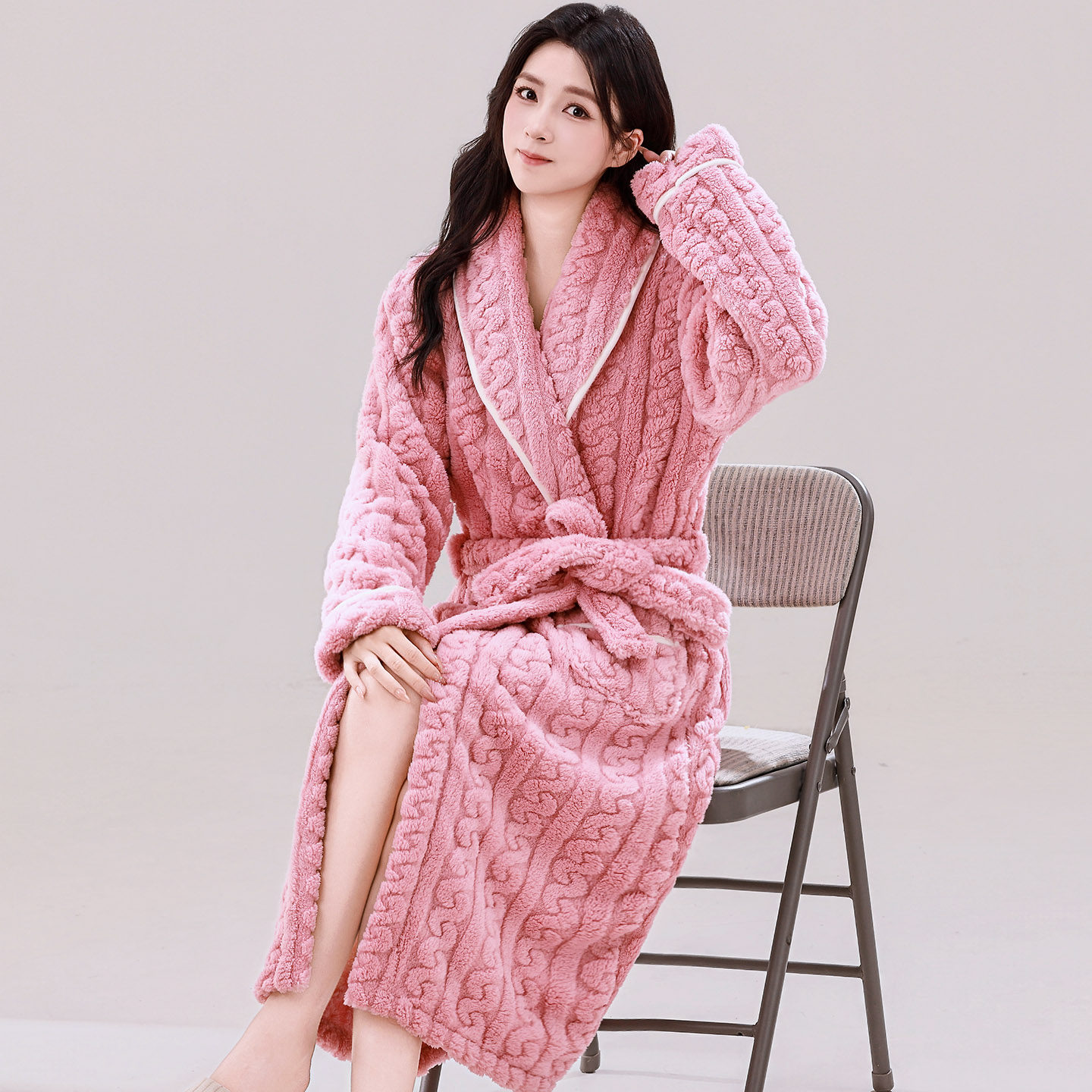 秋冬天长毛绒加厚加绒保暖法兰绒睡衣女中长款浴袍睡袍女士珊瑚绒,淘宝优惠券,粉丝福利购,淘宝优惠卷