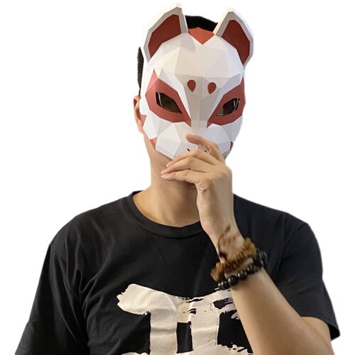 万圣节面具暗部忍者cos兔子狐狸狗猴子乌鸦面具帅创意手工折纸diy - 图3