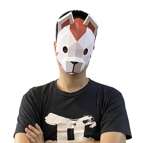 万圣节面具暗部忍者cos兔子狐狸狗猴子乌鸦面具帅创意手工折纸diy - 图0