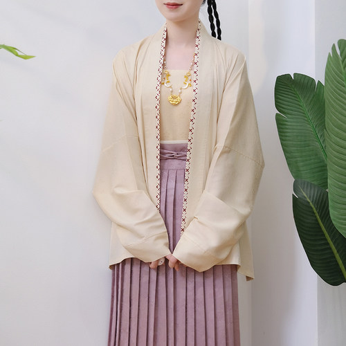 华序九章宋制飞机袖夏季薄款原创汉服女对襟短衫现货日常非古装-图2