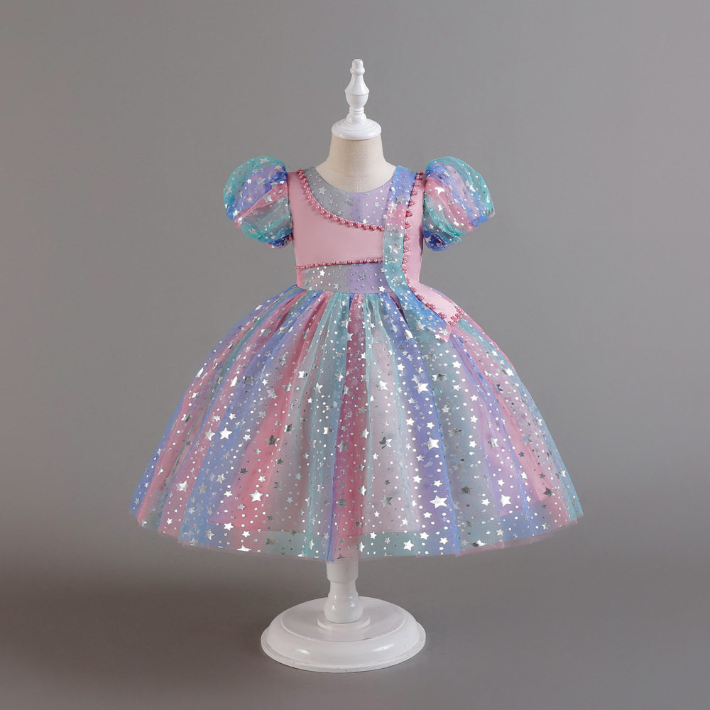 跨境2025新款女童礼服裙生日钢琴走秀裙子欧美跨境童装女童连衣裙,淘宝优惠券,粉丝福利购,淘宝优惠卷