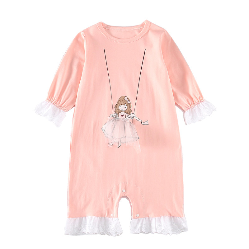 女童薄款女宝宝纯棉儿童婴儿空睡衣 伊人萌宝童装店睡衣/家居服套装