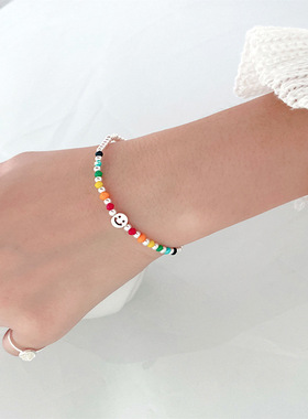 女纯银欧美彩虹纯银手串手链