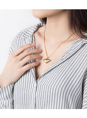 情侣项链爱心刻字送男女朋友礼物