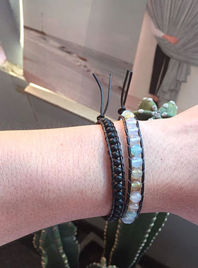 原创复古玛瑙串珠百搭幸运手绳