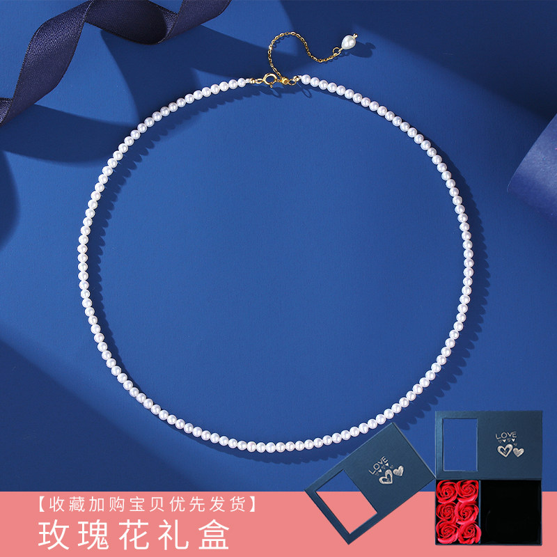baby珍珠女极细小珍珠淡水锁骨链 inlady饰品颈饰