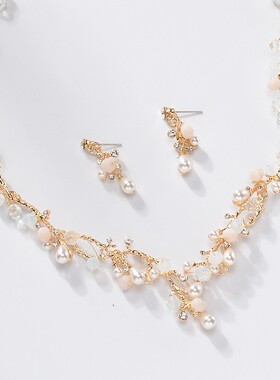 结婚婚纱新娘项链耳环女