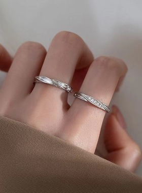 纯银情侣莫比乌斯环戒指