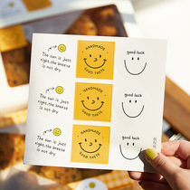 ins wind cute and smiling face stickers cartoon adhesive seal with toast Biscuits Packaging Boxes Decoration Stick Baking Inexplicable