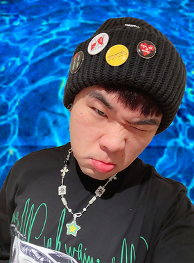 PSYP正确版镶钻项链嘻哈笑脸