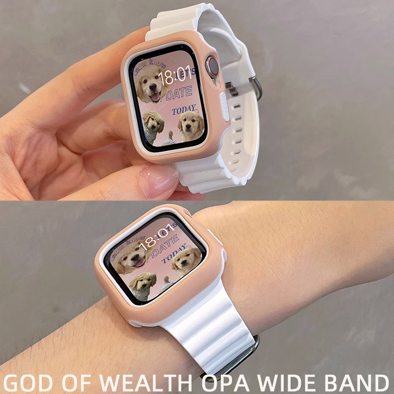 FFan硅胶运动适用于苹果applewatch7手表iwatch8代se表带男女夏65