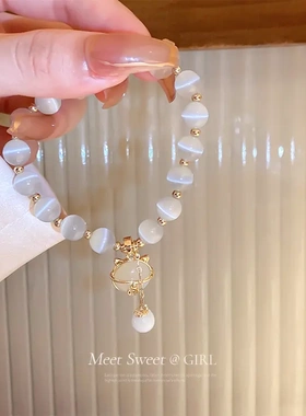 新款网红石招财猫手链ins小众