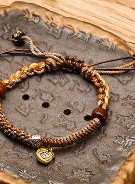 全手工编织藏式手绳文玩手链手搓