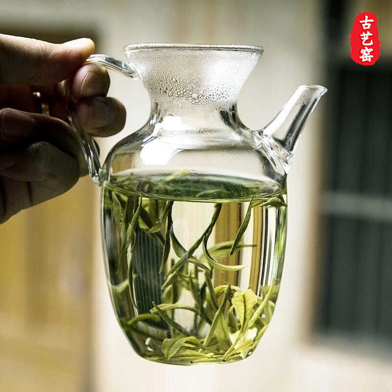 仿宋玻璃壶宋壶泡绿茶专用茶具花茶执壶家用高硼硅泡茶器茶杯套装