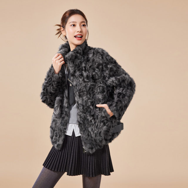 IEF/爱依服2025冬季新款美式潮酷辣妹气质休闲百搭豹纹毛绒外套