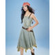 Aiyifu 2026 summer ແບບໃຫມ່ອາເມລິກາ retro ຫວານແລະເຢັນຮ້ອນ temperament ການອອກແບບກະໂປງຍາວ suspender ກະທັດຮັດ