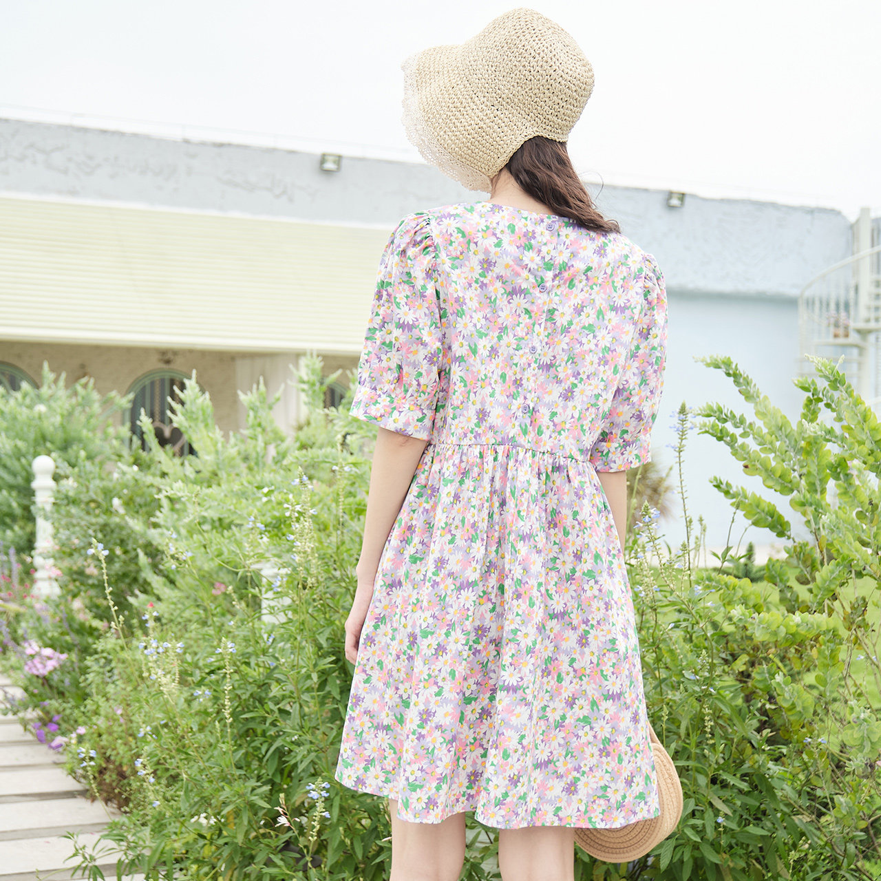 ief /爱依服碎花连衣裙女收腰2020 爱依服连衣裙