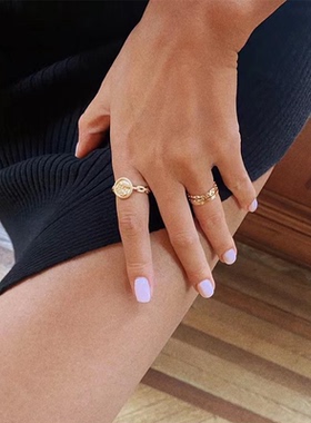 温莎珠宝狮子金币链条戒指复古