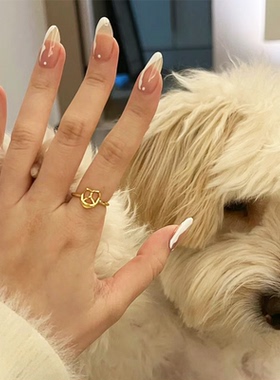 Alfir 牛角包碱水结戒指小众时尚百搭金属开口戒指面包系列