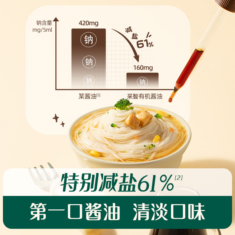 英氏有机酱油特级核桃酱油 无添加儿童拌饭料减盐 送宝宝辅食食谱