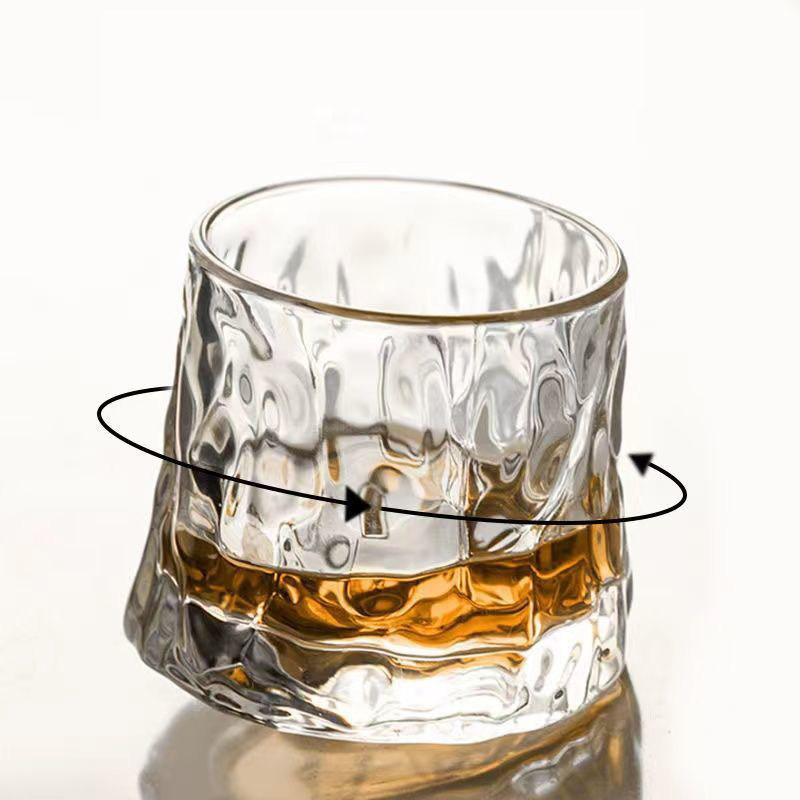 PTZER威士忌旋转杯带底座纹解压竖纹钻石纹水杯星巴水晶洋酒杯,淘宝优惠券,粉丝福利购,淘宝优惠卷