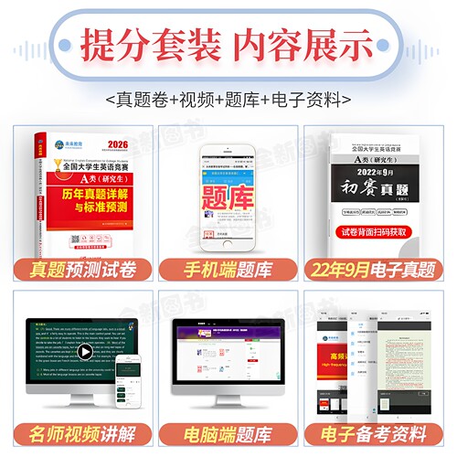 备考2027年全国大学生英语竞赛A类研究生考试历年真题及解析试卷官方应试指南教材词汇单词书2026初赛决赛大学neccs奥林匹克大英赛 - 图0