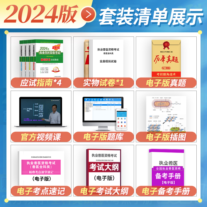 农业社官方】新版2024年执业兽医师资格考试职业兽医证应试指南教材书全科类全套历年真题库试卷畜牧专业书籍大全执兽资料网课2025 - 图1