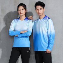 Autumn Winter Long Sleeve Badminton Suit Quick Dry Men And Womens Air Volleyball Service Long Pants Door Ball Table Tennis Suit Customised Imprint