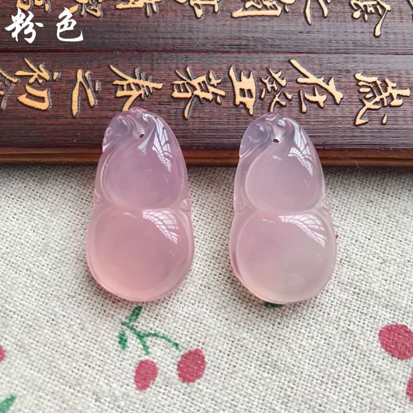 DIY饰品配件 天然玉髓福禄寿葫芦钥匙扣链挂坠 项链毛衣链绳吊坠 - 图0