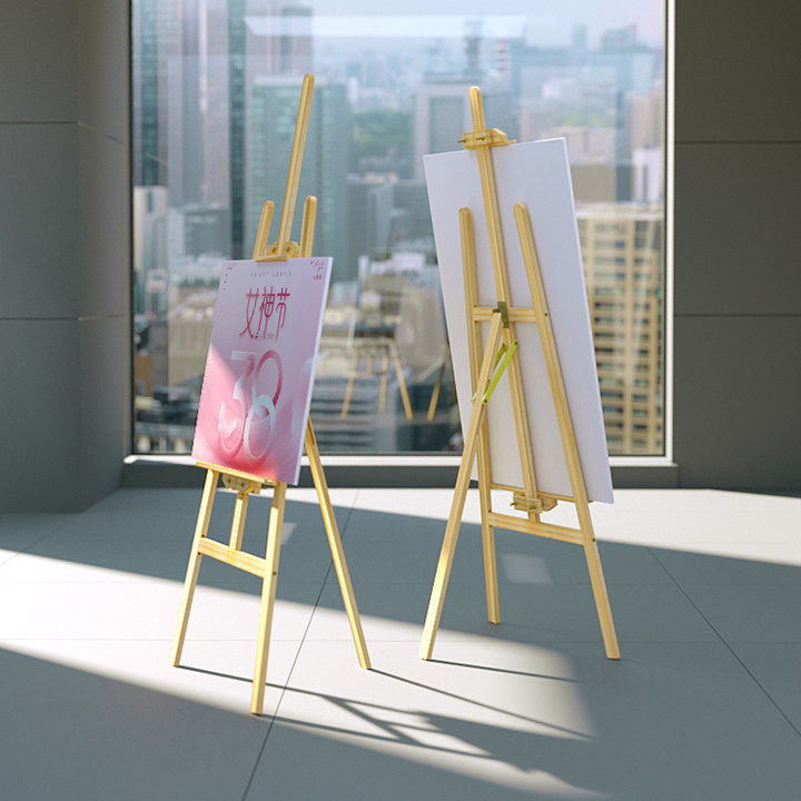 木质展架广告牌展示架立式kt板海报架子商场落地式易拉宝设计制作