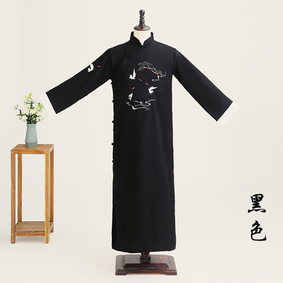 相声大褂长衫男民国复古中国风中式长款斜襟盘扣长袍马褂演出服男 虎窝淘