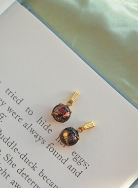 复古舶来vintage彩色玻璃项链