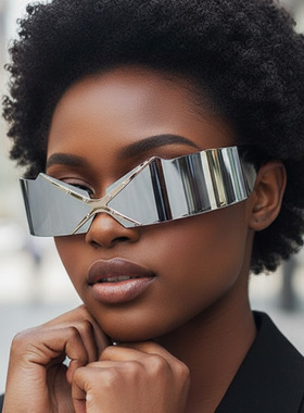 欧美搞怪个性前卫未来科技感墨镜