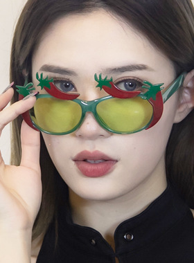 创意搞怪辣椒造型墨镜拍照装饰镜