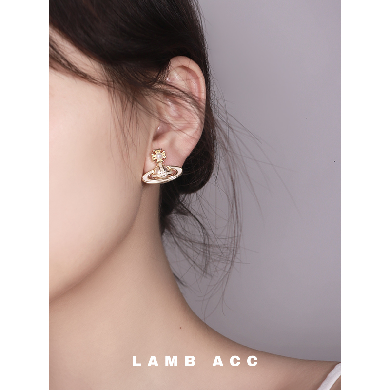 LAMB ACC 寻找蝴蝶 简约气质金属蝴蝶结针织耳饰耳钉 - 图1